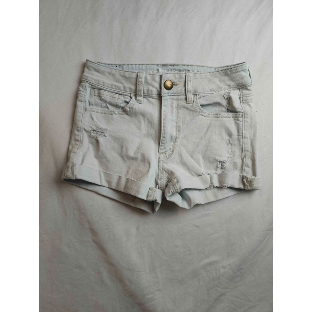 American Eagle Shorts Womens 2 Light Wash Denim Preppy Coastal Grandma Soft Girl